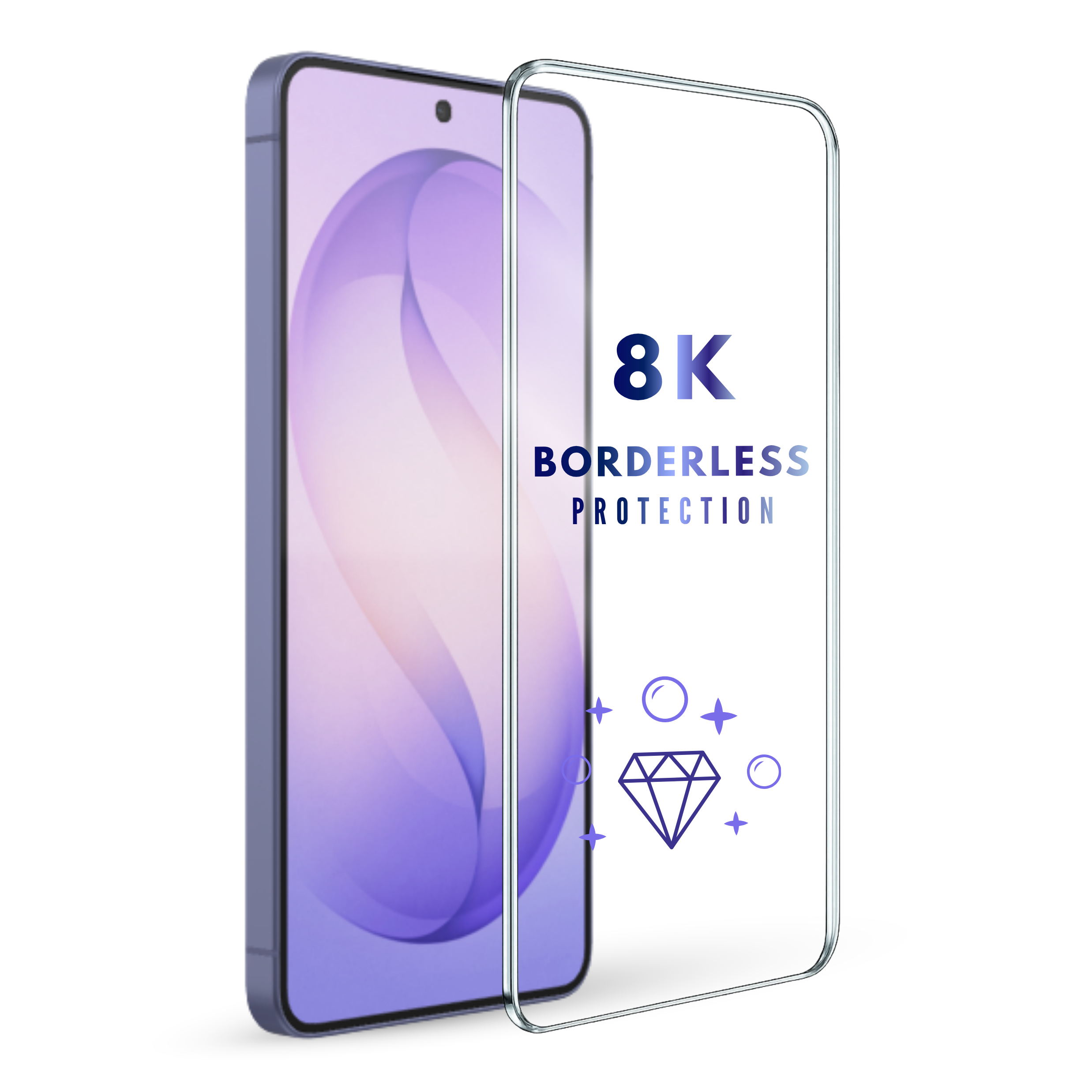 8K Borderless HD Clear Screen Protector for Samsung S25 Ultra
