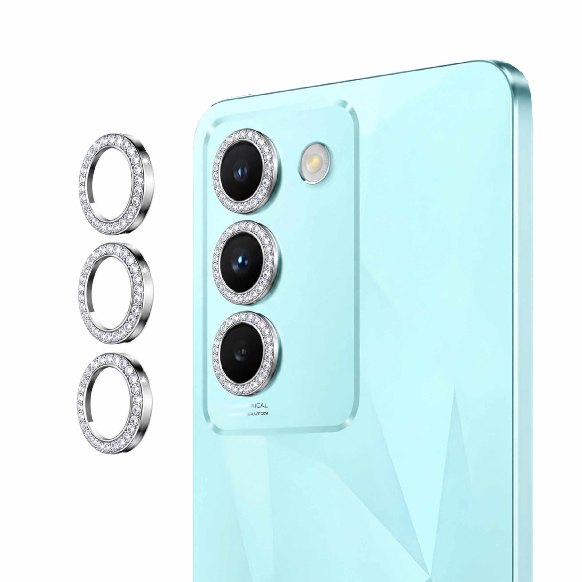Premium Diamond Camera Lens Protector Ring For Vivo T3 5G