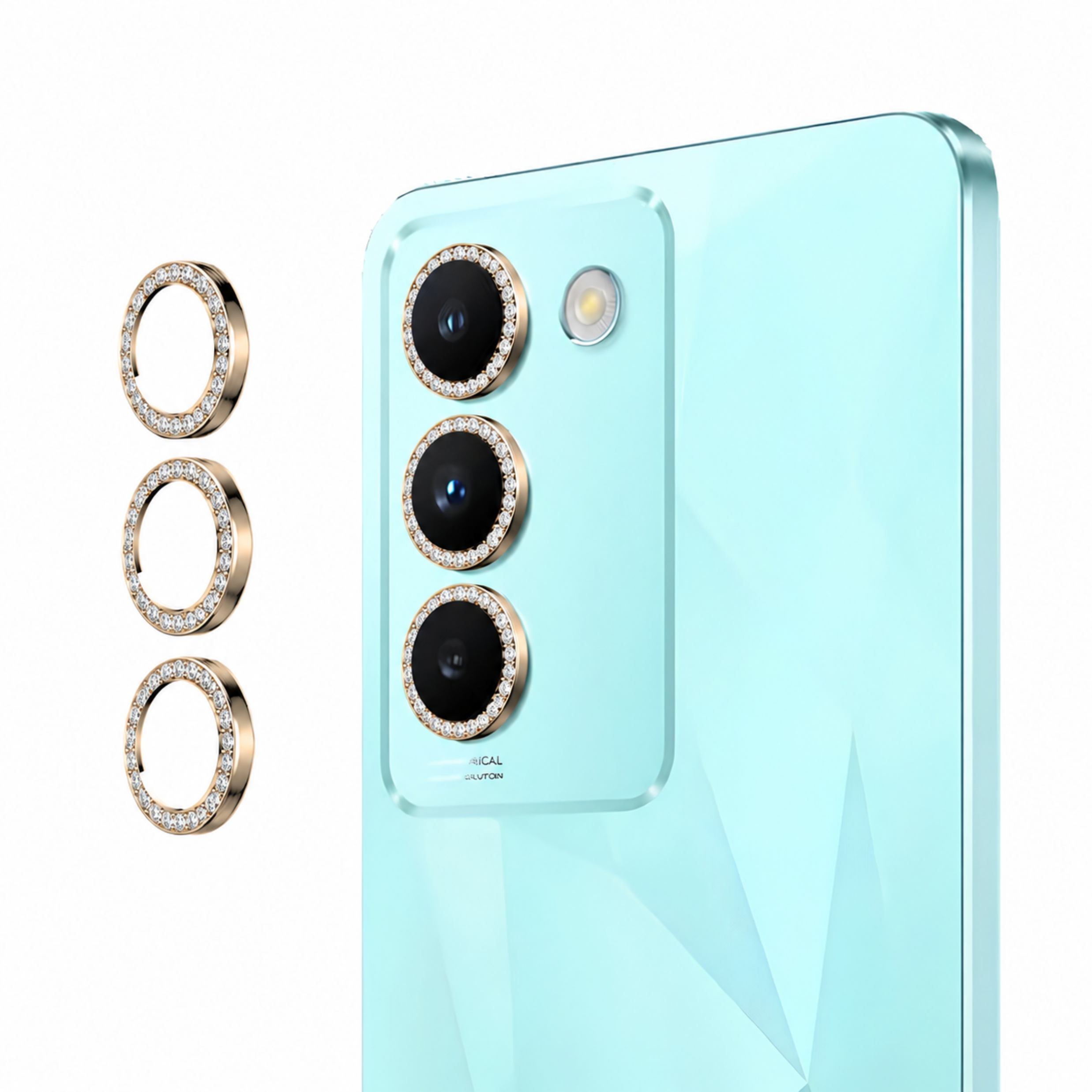 Premium Diamond Camera Lens Protector Ring For Vivo T3 5G