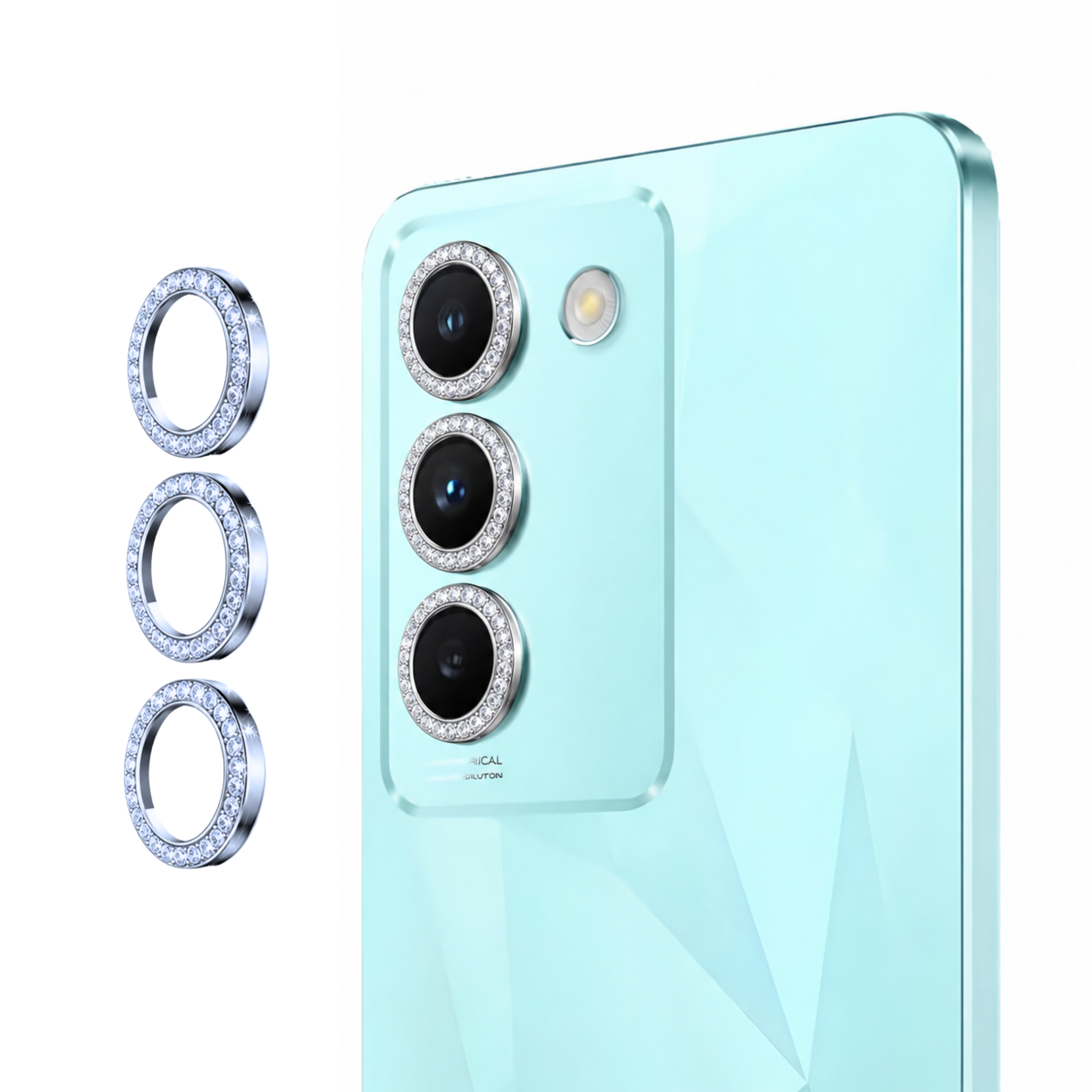 Premium Diamond Camera Lens Protector Ring For Vivo T3 5G