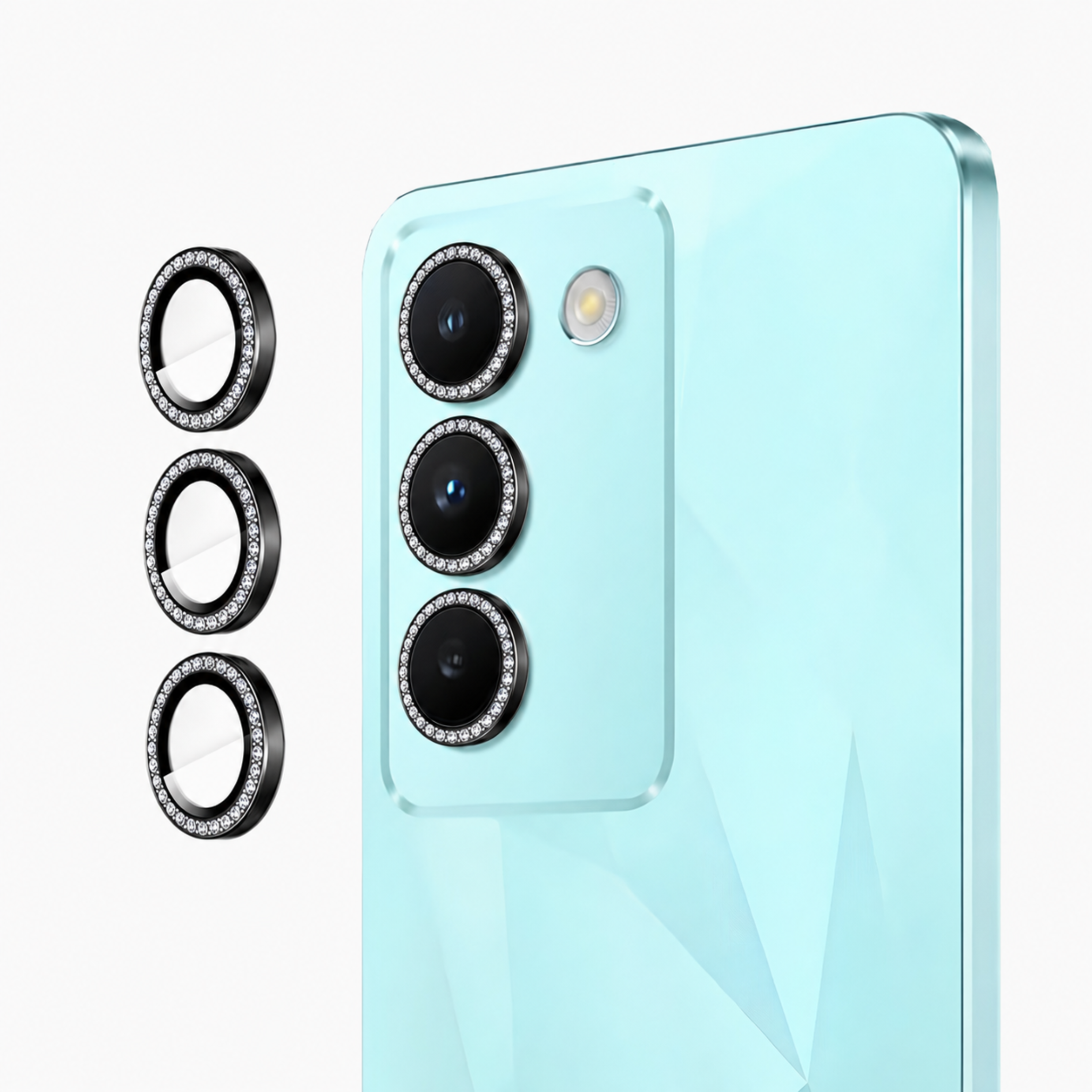 Premium Diamond Camera Lens Protector Ring For Vivo T3 5G