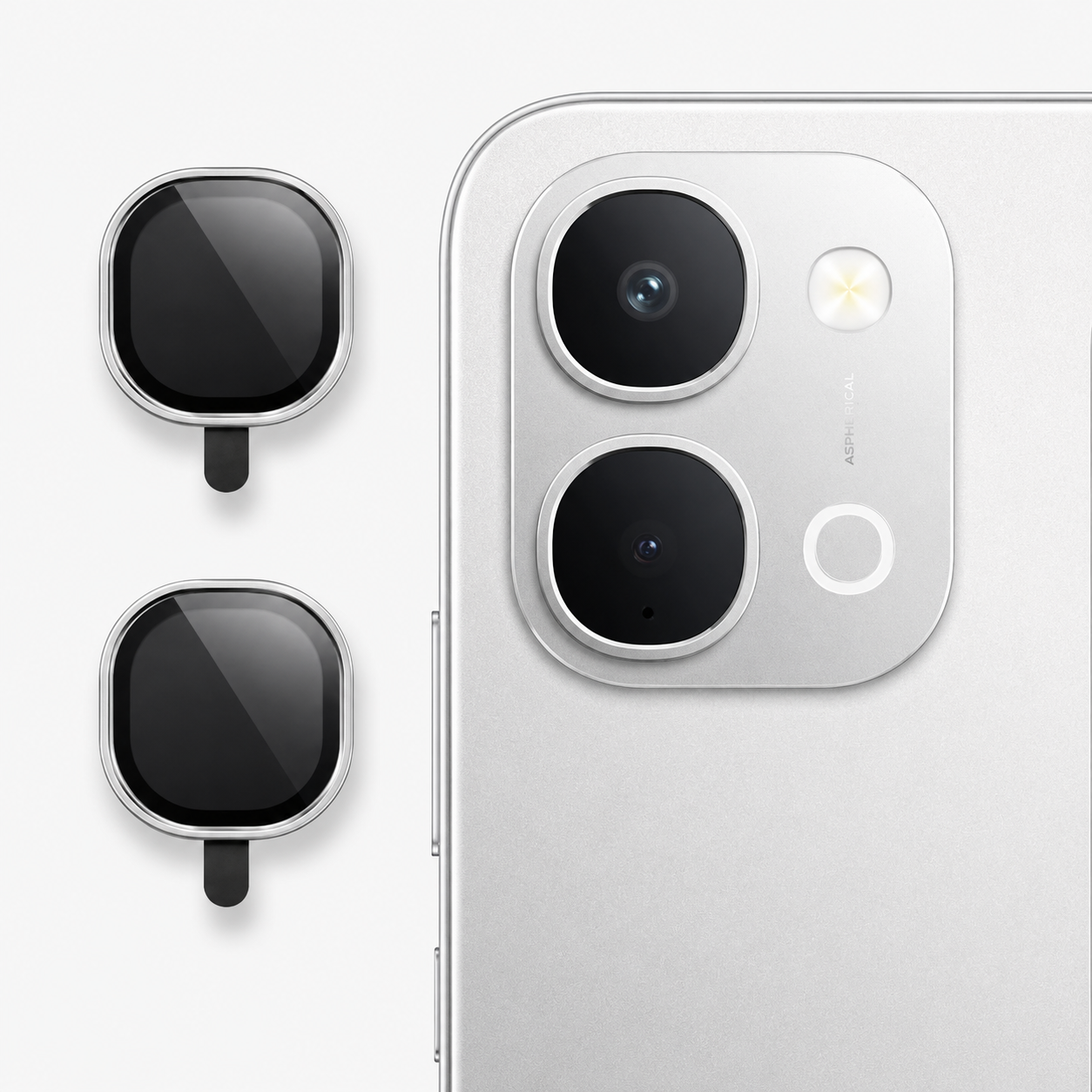 Vivo T5x Camera Lens Protector | 9H Tempered Glass with Premium Metal Ring | HD Clear Invisible Fit | Scratch Resistant