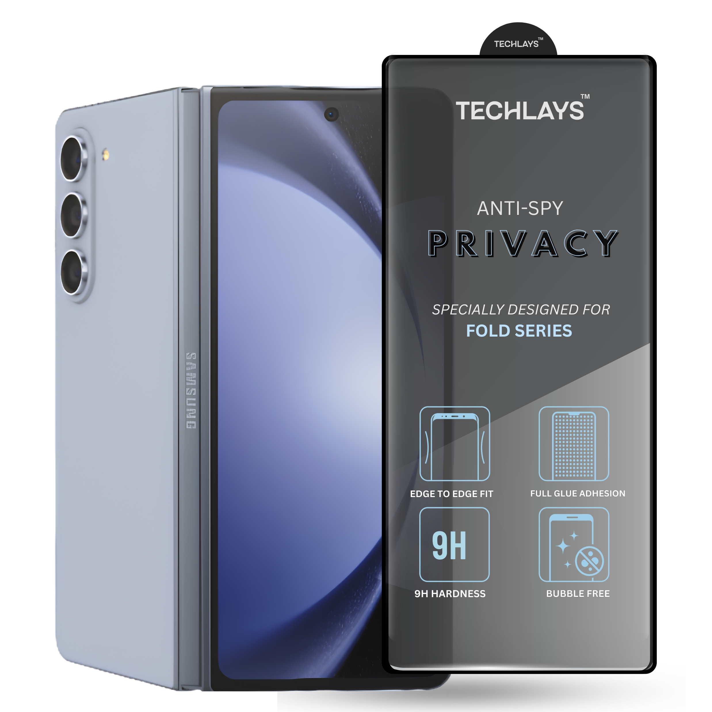 Edge Privacy Tempered Glass For Samsung Galaxy Z Fold 5
