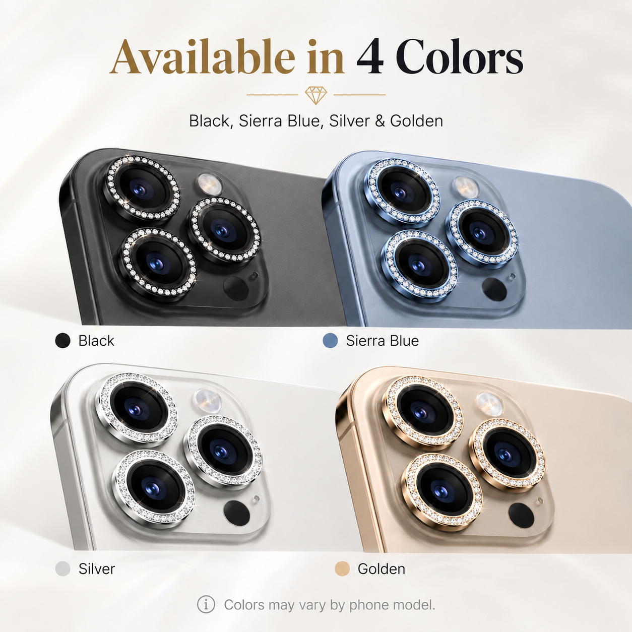 Premium Diamond Camera Lens Protector Ring For Oppo Reno 15 Pro