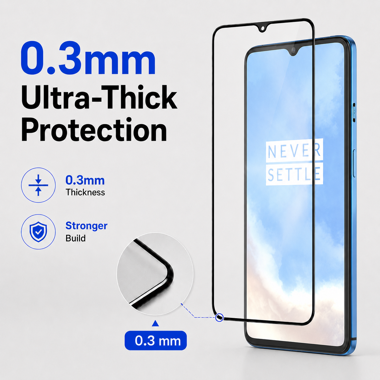 0.3mm ToughCore Glass for OnePlus 7