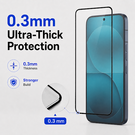 0.3mm ToughCore Glass for Nothing Phone 3A Thick Glue