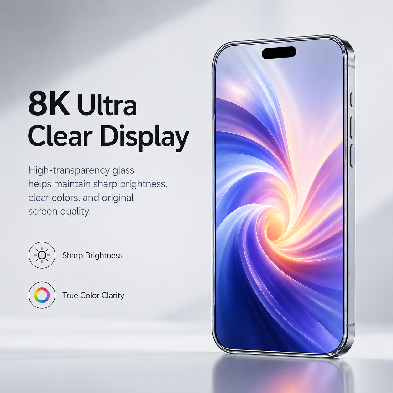 8K Borderless HD Clear Screen Protector for Apple iPhone 13