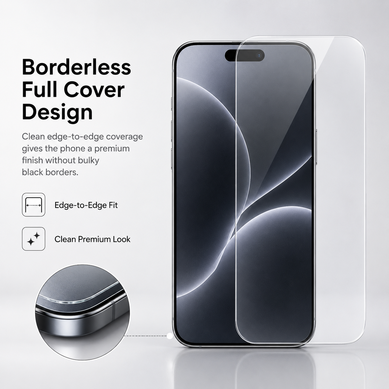 8K Borderless HD Clear Screen Protector for Apple iPhone 17