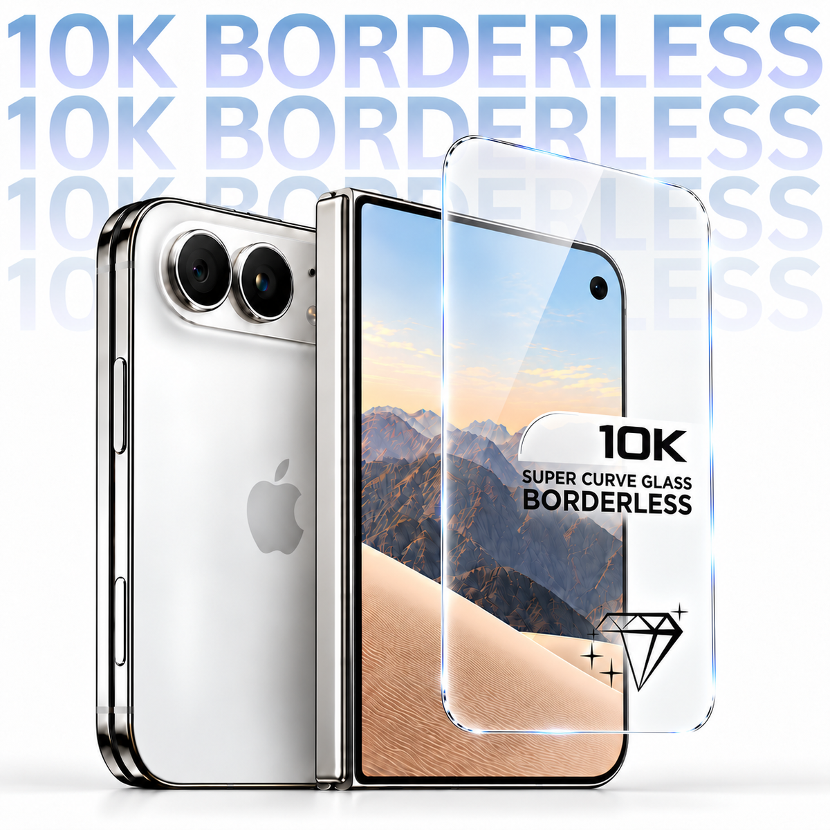10K Borderless Ultra HD Tempered Glass Screen Protector For Apple iPhone Duo
