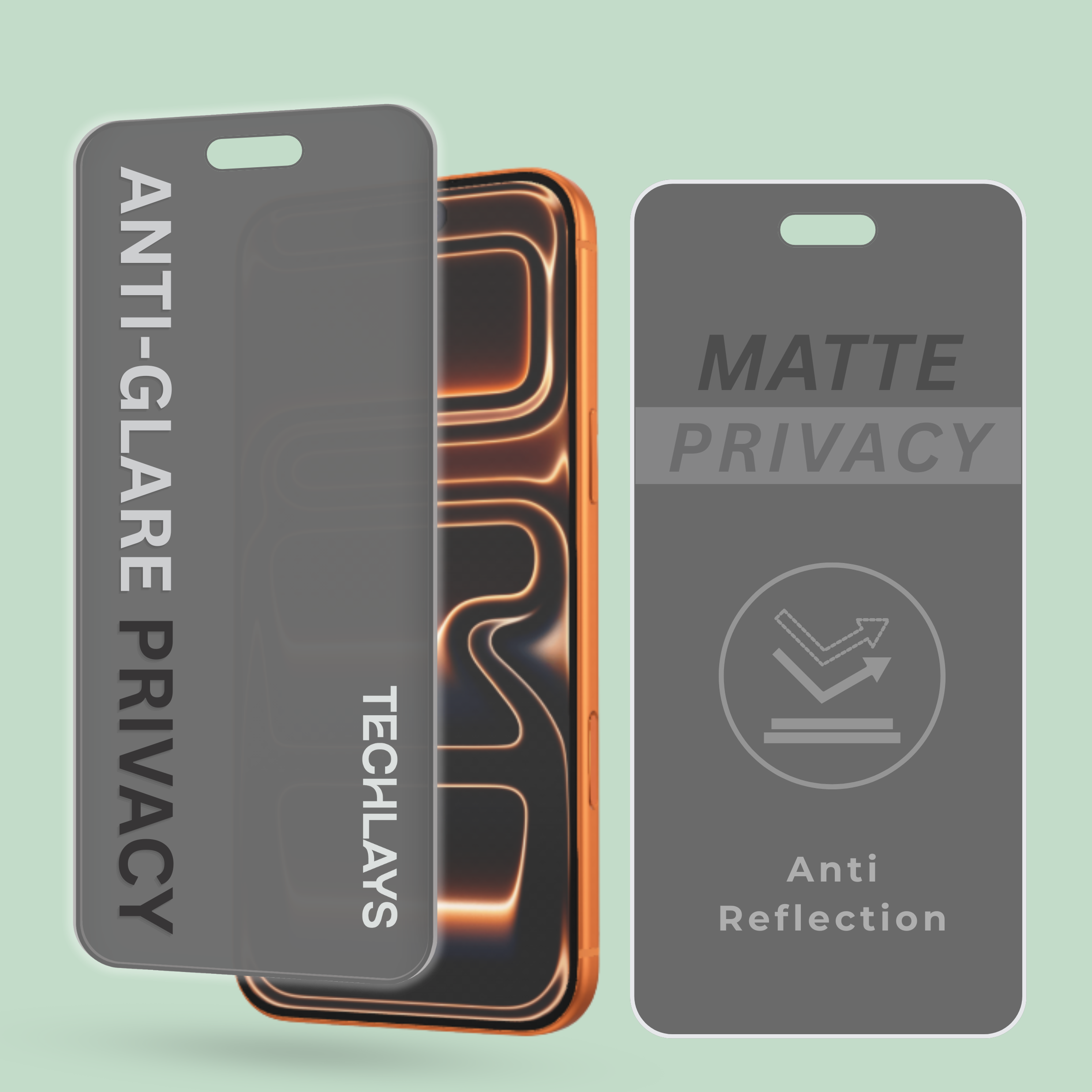 Matte Privacy Tempered Glass Screen Protector For Iphone 15 Pro Max