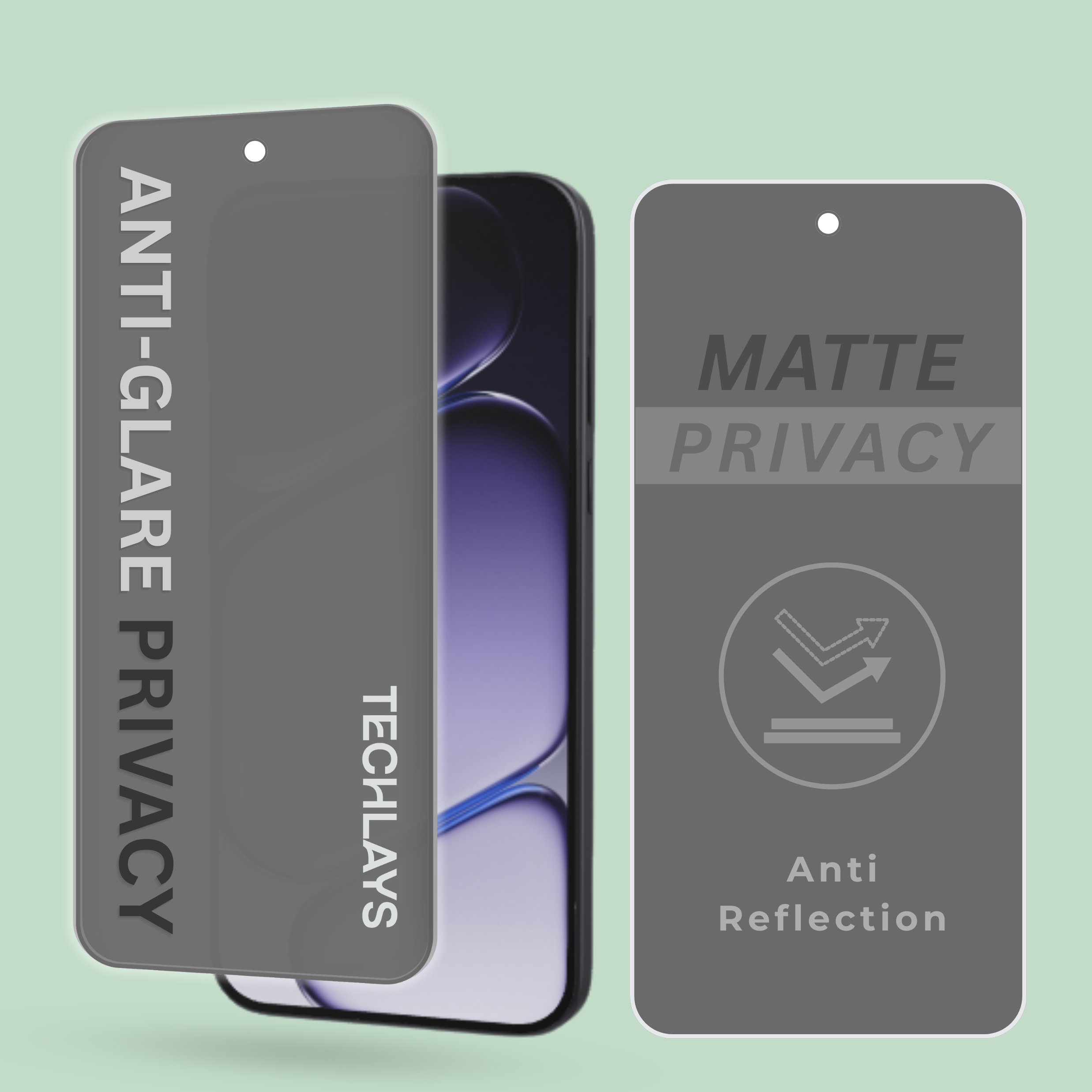 Matte Privacy Tempered Glass Screen Protector For OnePlus Nord N300 5G