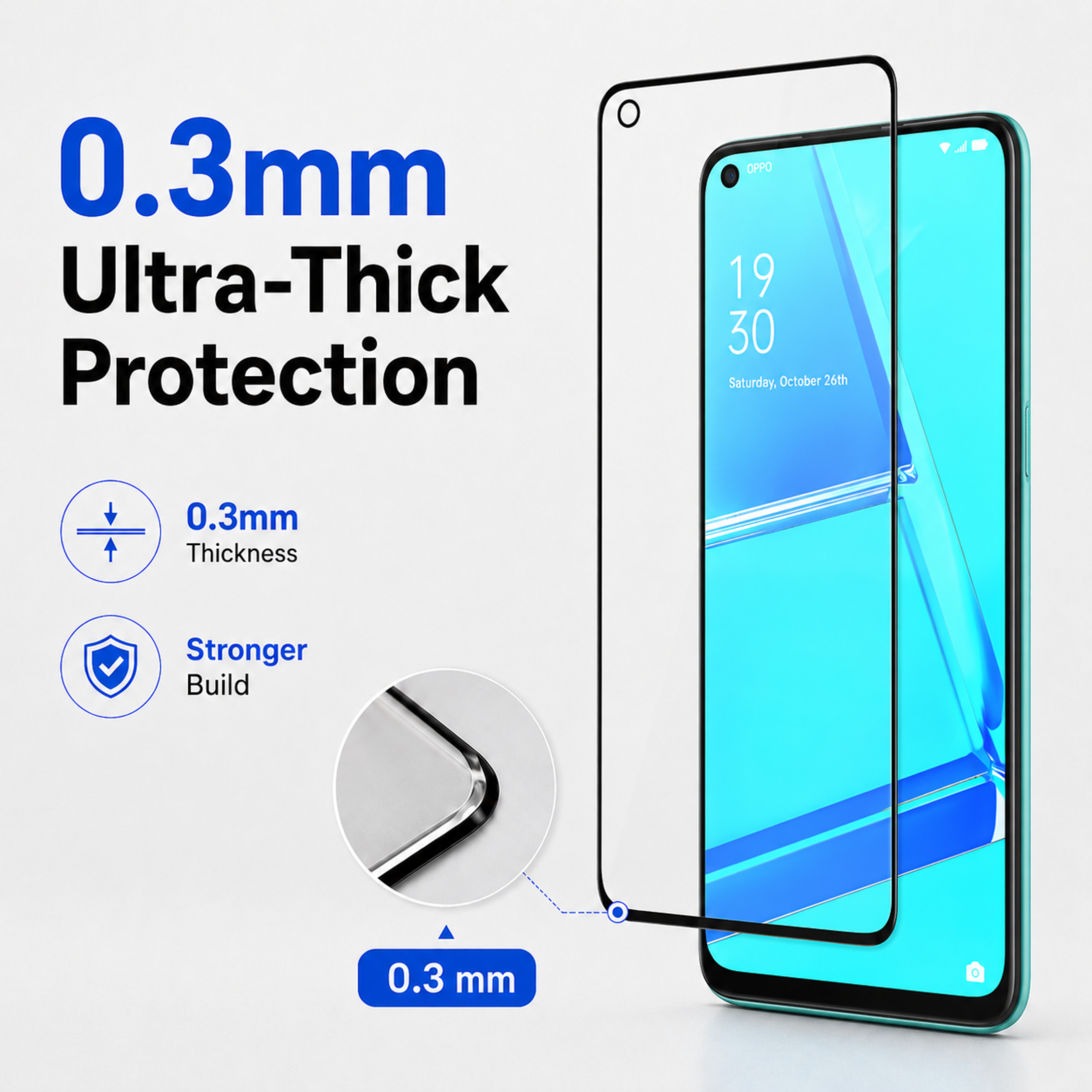 0.3mm ToughCore Glass for Oppo A76