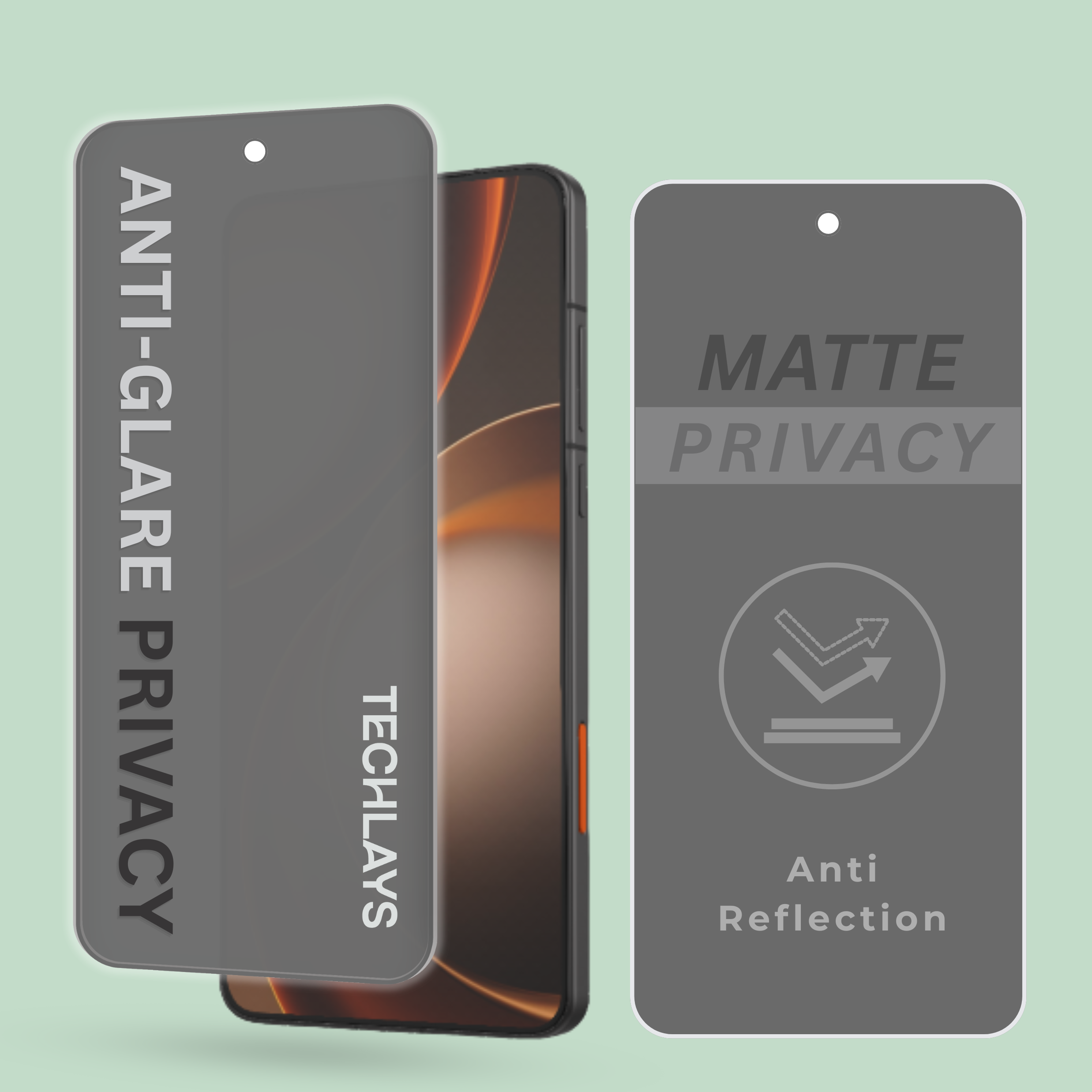 Matte Privacy Tempered Glass Screen Protector For Oppo A8