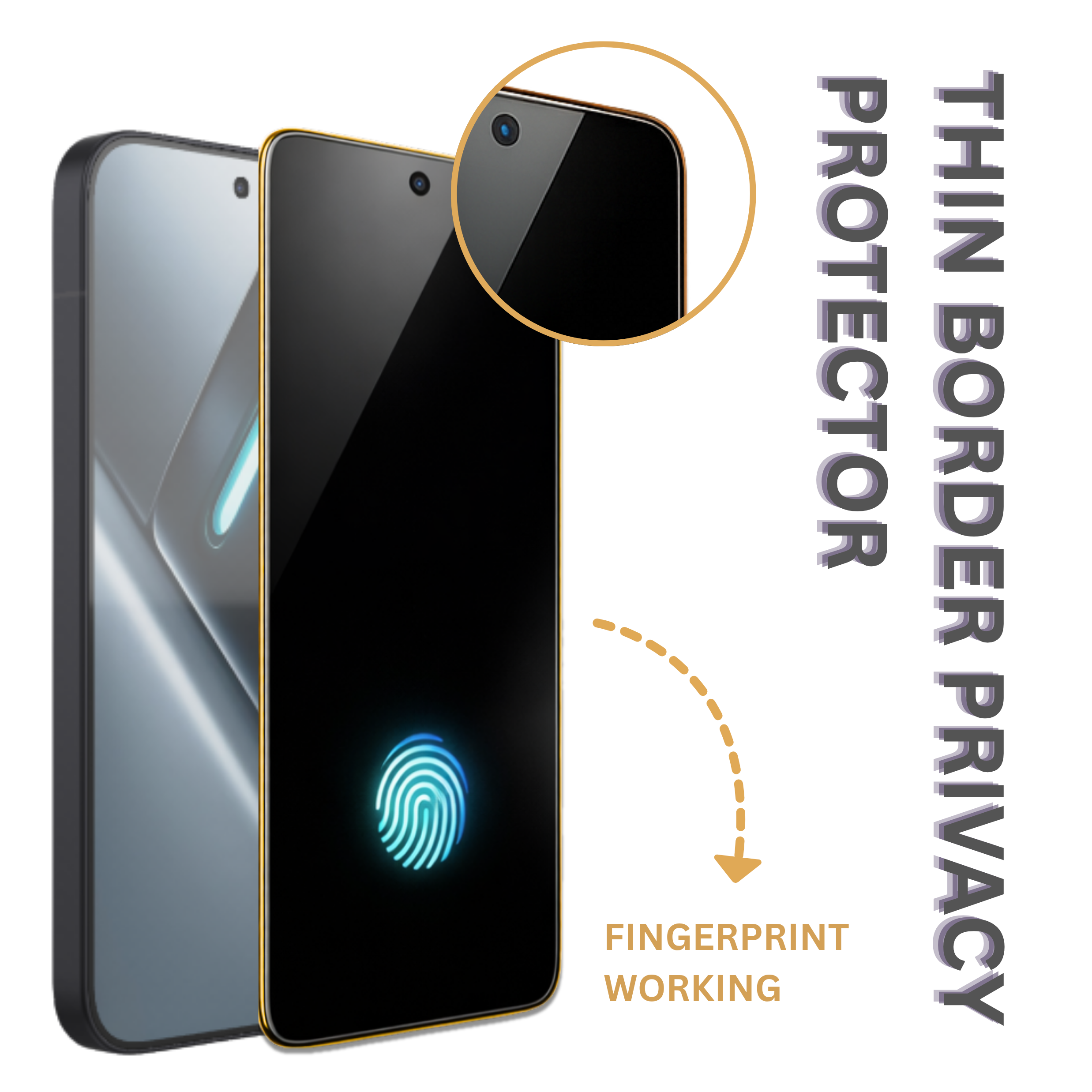 O-Sence Anti-Spy Privacy Glass Fingerprint Working Fingerprint Working for Poco X8 Pro
