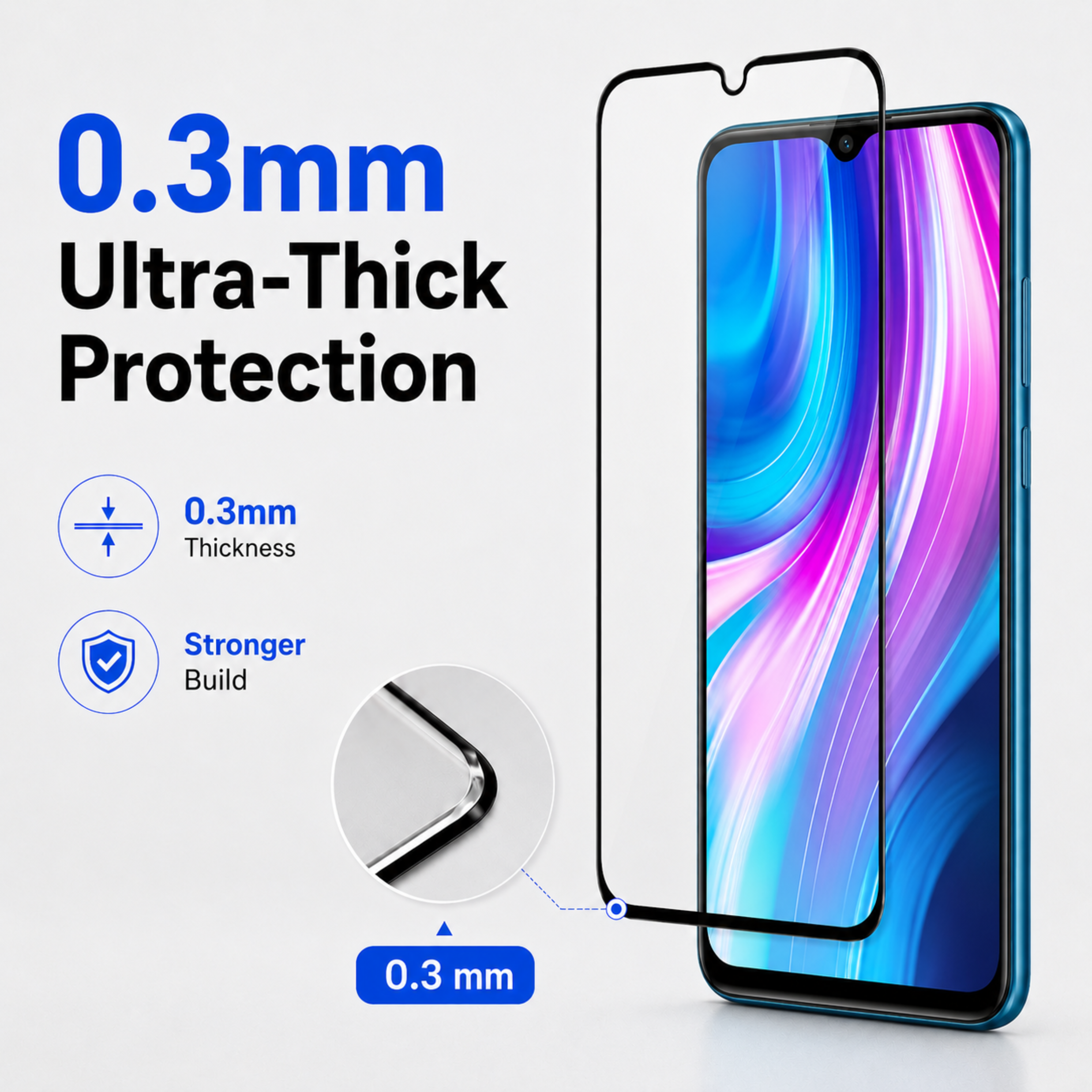 0.3mm ToughCore Glass for Redmi Note 8 Pro