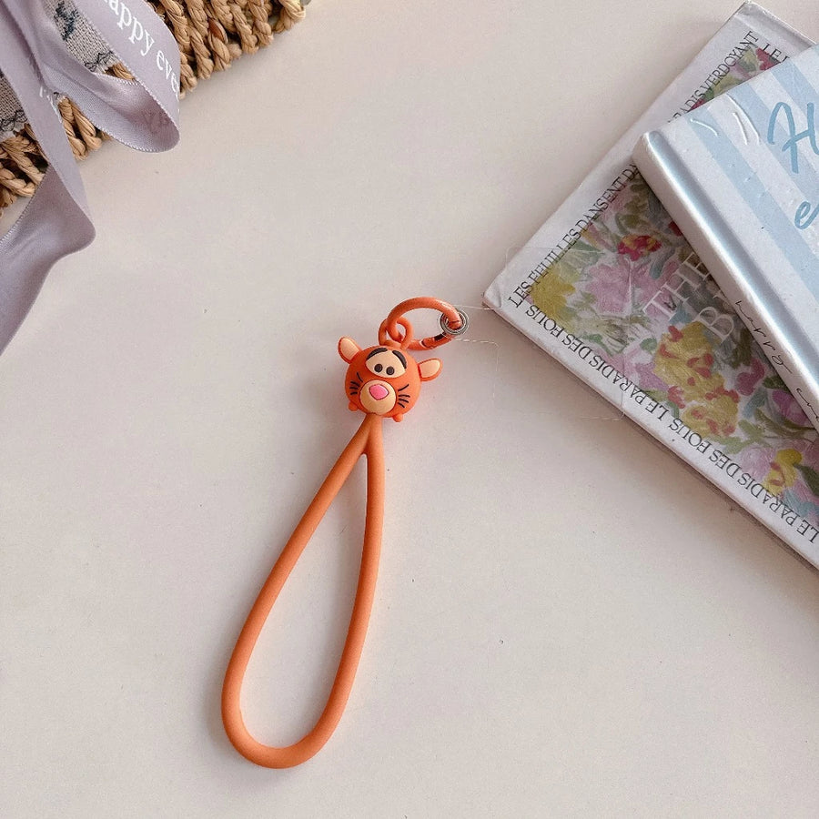 Cute Animal Phone Charm with Silicone Wrist Strap