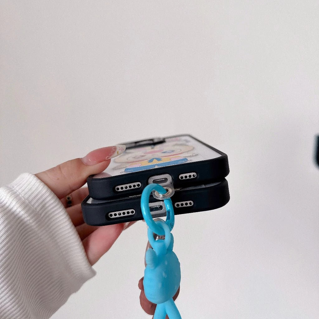 Cute Animal Phone Charm with Silicone Wrist Strap