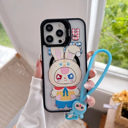 Cute Animal Phone Charm with Silicone Wrist Strap