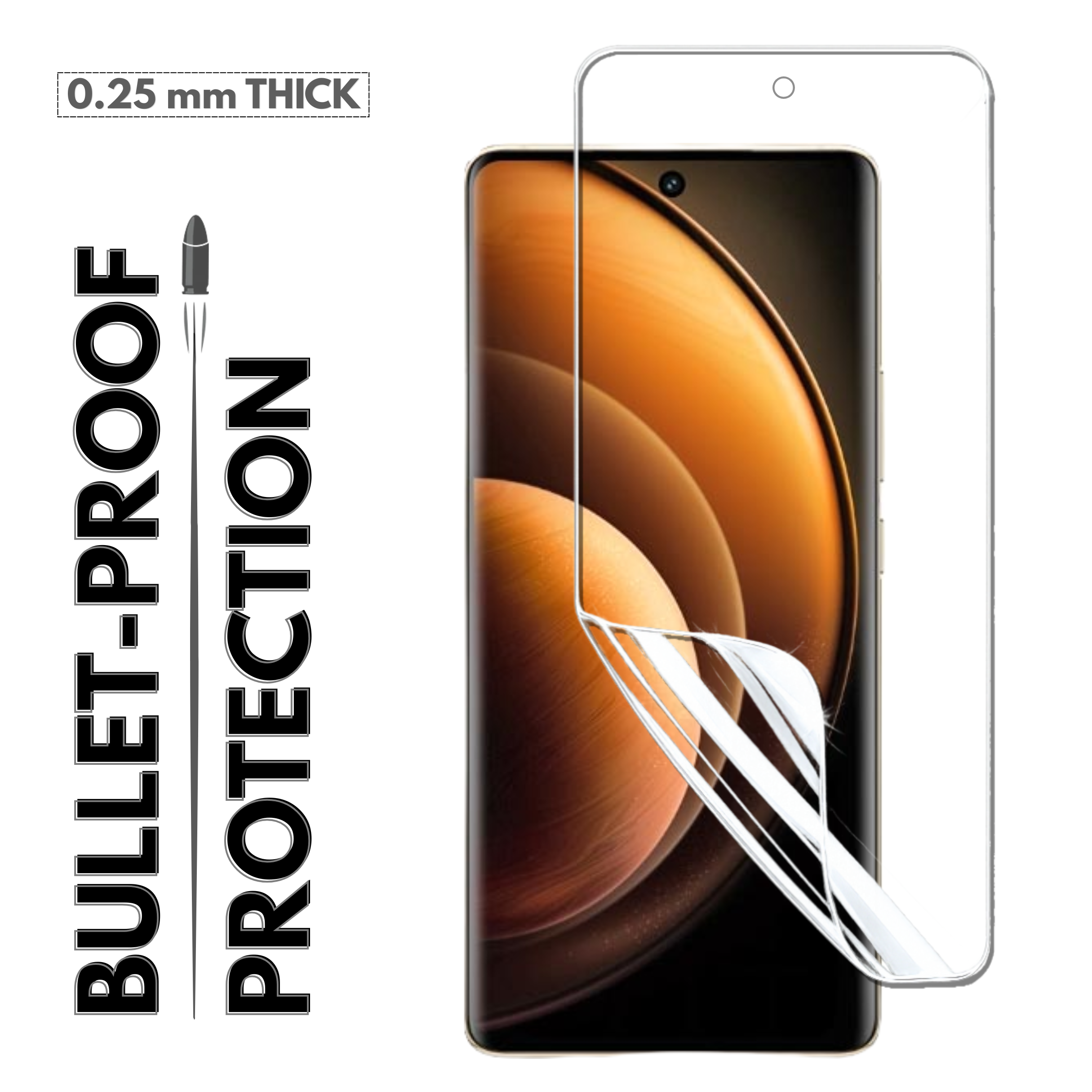 GlassFeel 0.18mm Unbreakable Membrane with Auto Repair For Vivo T3